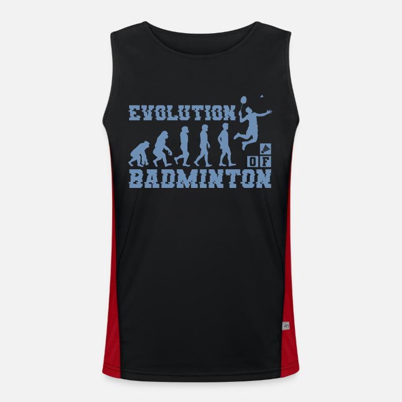 Badminton Evolution Silhouette - Men's Functional Contrast Tank Top  - black/red