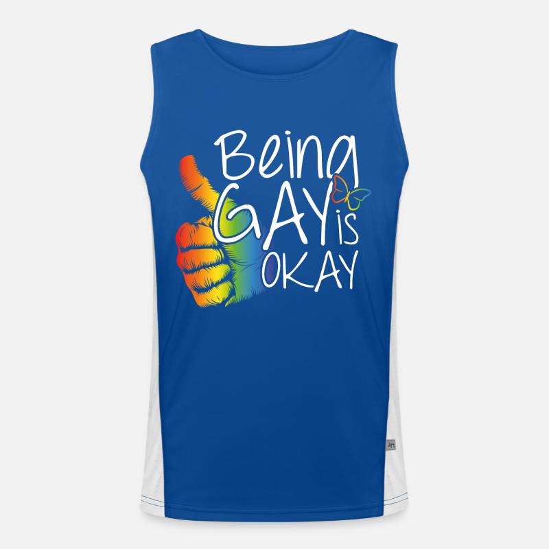 Schwul sein ist okay Funktionelles Kontrast-Tank Top für Männer 
