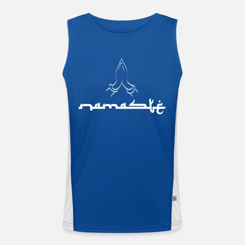 Namasté Mudra geste forme de salutation Débardeur respirant contrasté Homme 