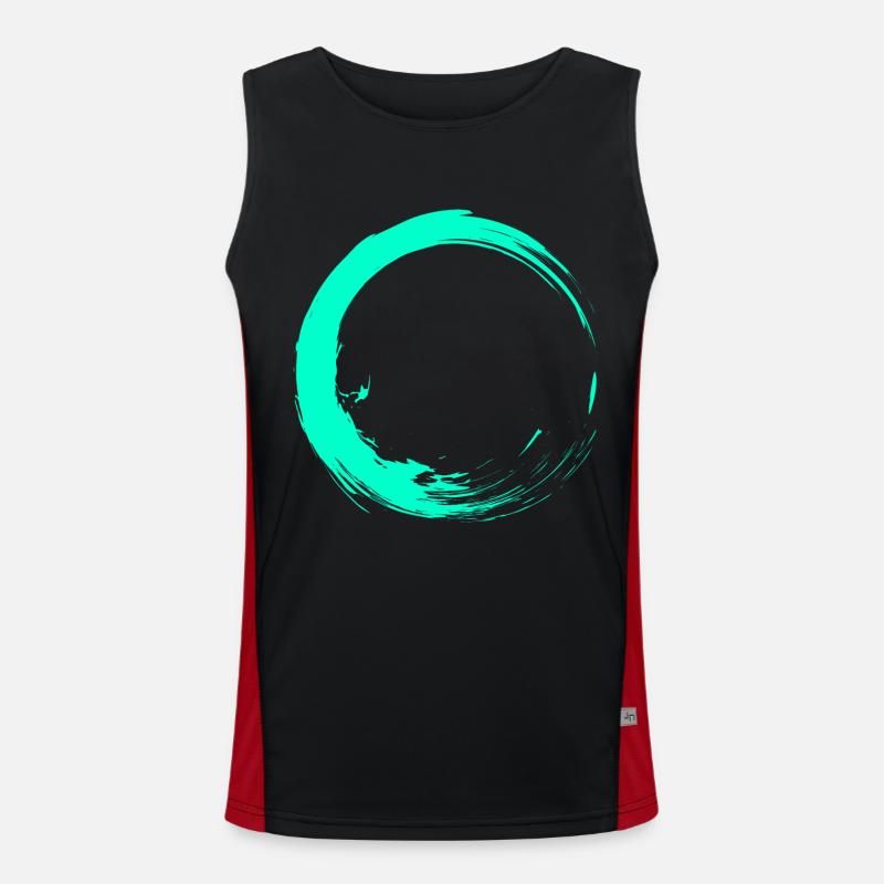 Kreis Bürste Design Türkis Funktionelles Kontrast-Tank Top für Männer 