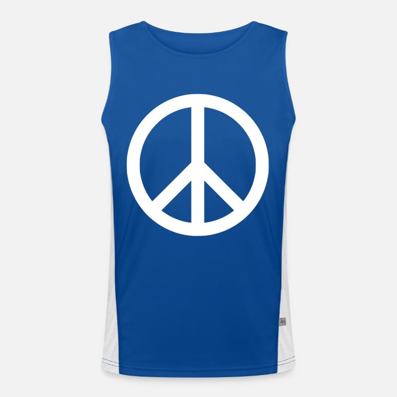 Peacezeichen Funktionelles Kontrast-Tank Top für Männer 