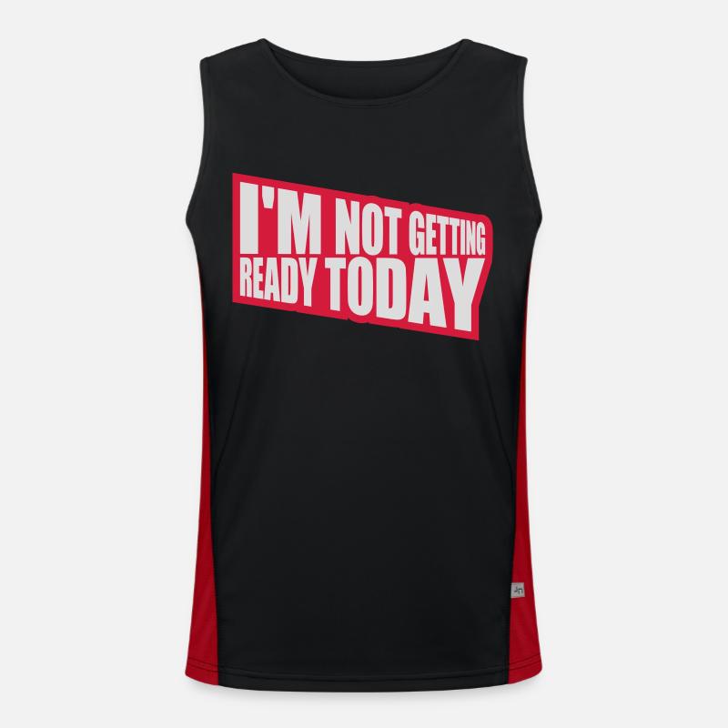 not getting ready today - Men's Functional Contrast Tank Top  - black/red