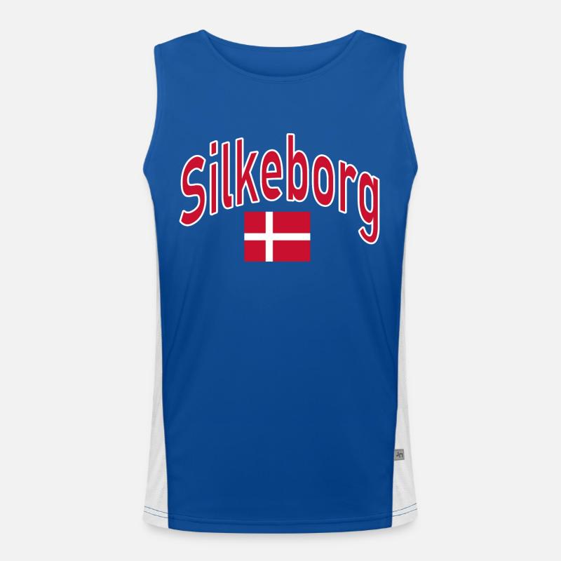 Drapeau de Silkeborg Danemark Débardeur respirant contrasté Homme 
