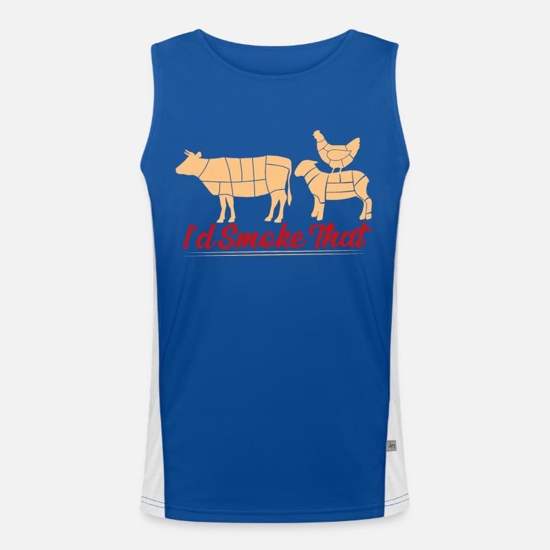 I'd Smoke That Smoker BBQ Grilling Funktionelles Kontrast-Tank Top für Männer 