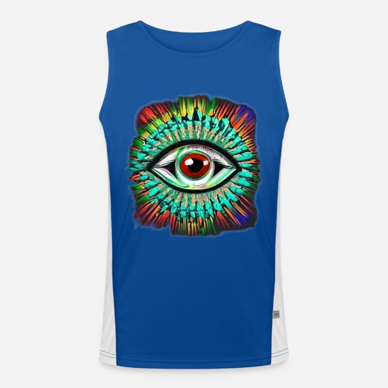 Psychedelic eye Men's Functional Contrast Tank Top 