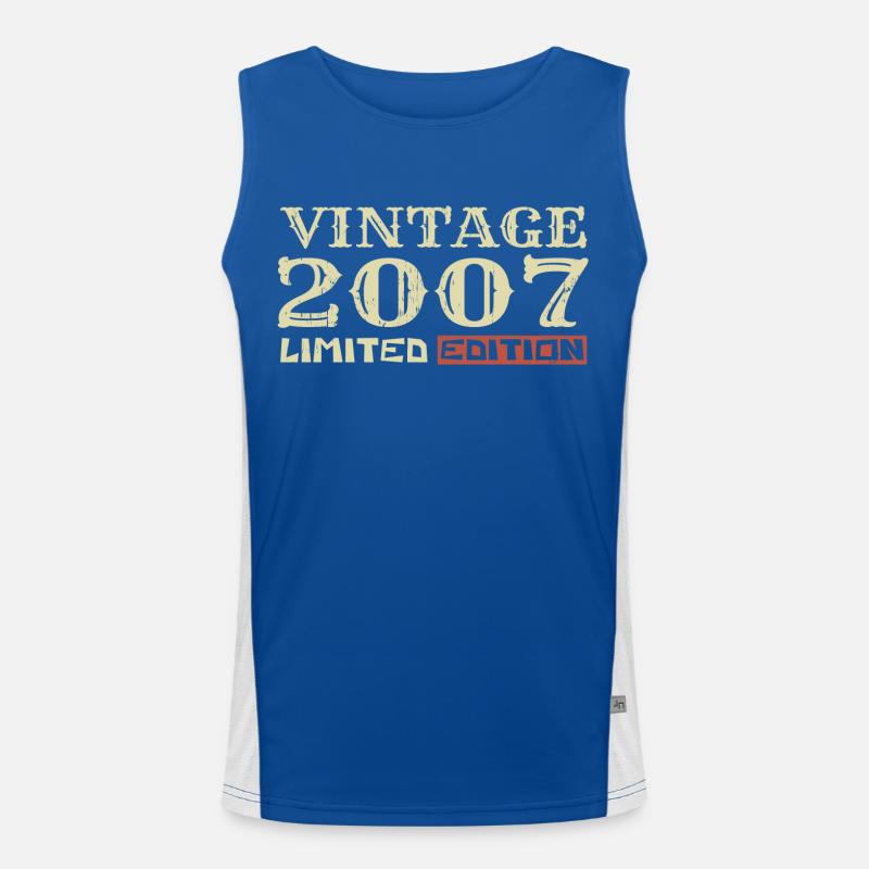 2007 Vintage: 17th Anniversary Unique Retro Gift Men's Functional Contrast Tank Top 