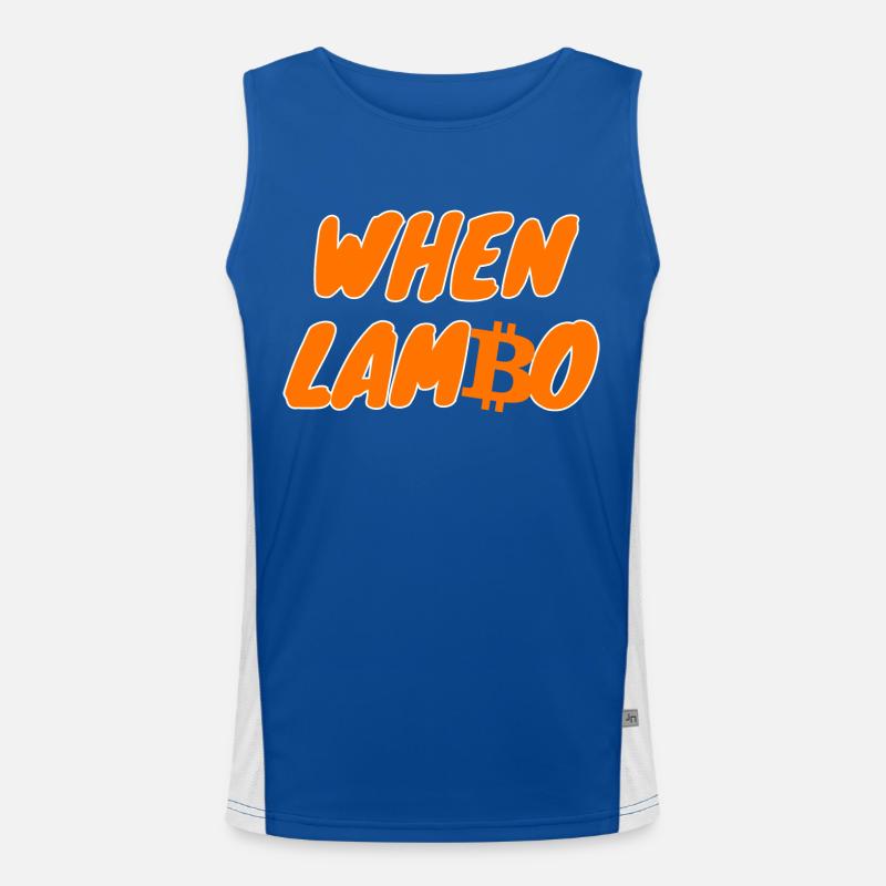 Krypto When Lambo BTC Bitcoin 2 Funktionelles Kontrast-Tank Top für Männer 