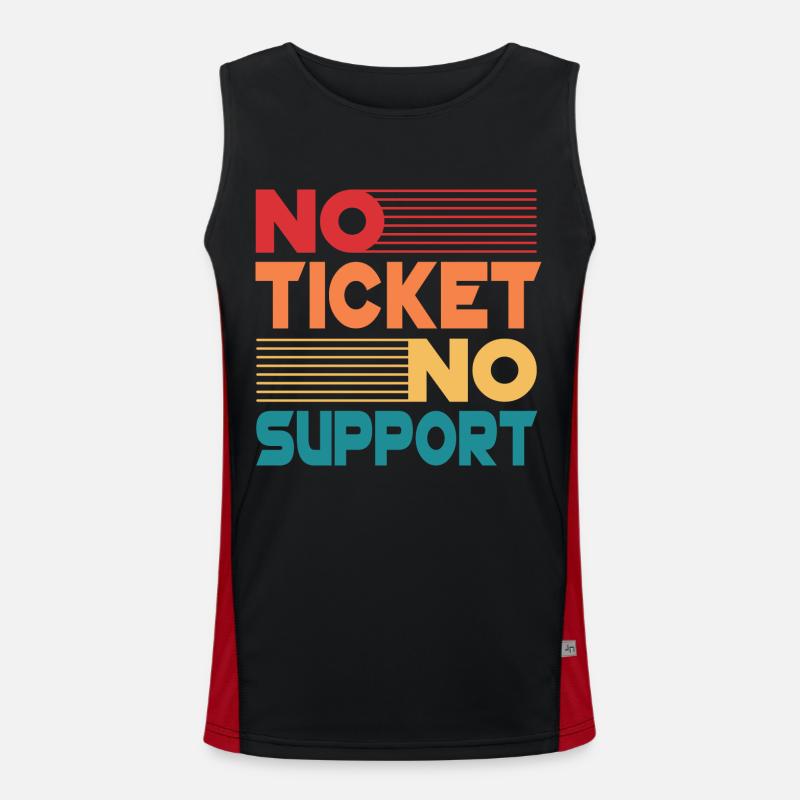 No Ticket No Support Informatiker IT Administrator Funktionelles Kontrast-Tank Top für Männer 