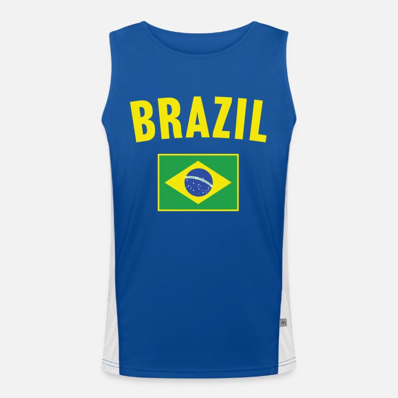 Drapeau du Brésil Débardeur respirant contrasté Homme 