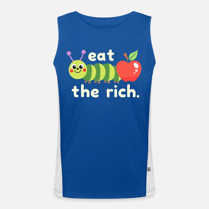 Hungry Worm - Kawaii Caterpillar Men's Functional Contrast Tank Top 