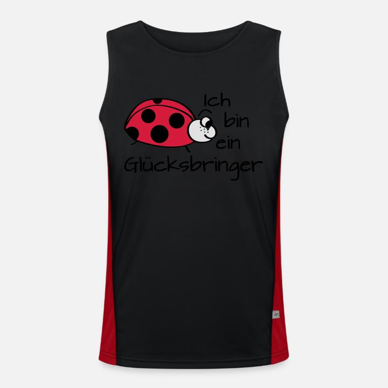 Marienkäfer "Ich bin ein Glücksbringer" Funktionelles Kontrast-Tank Top für Männer 