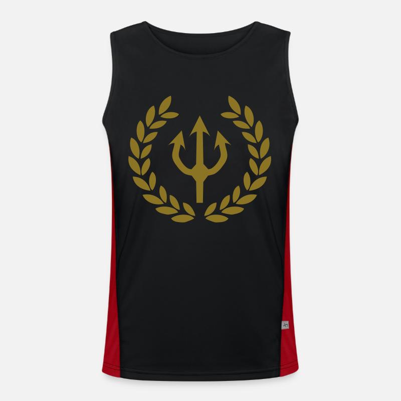 trident devil fork - Men's Functional Contrast Tank Top  - black/red