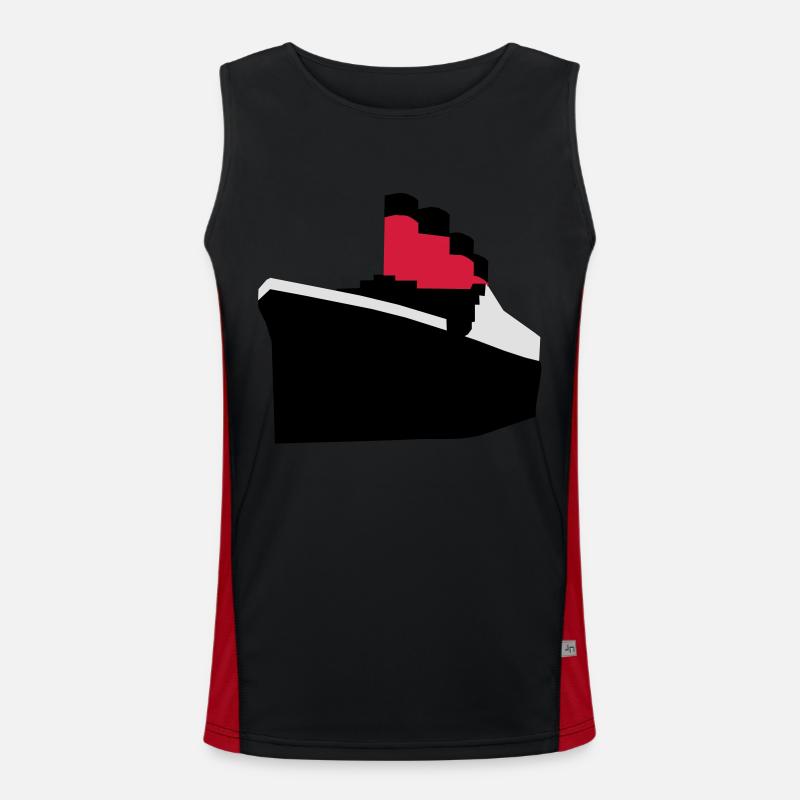 Ocean liner vector Men's Functional Contrast Tank Top 