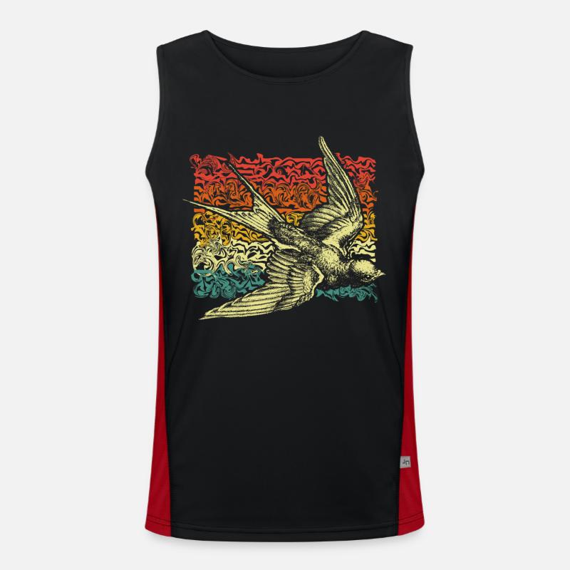 Vogel Schwalbe Funktionelles Kontrast-Tank Top für Männer 