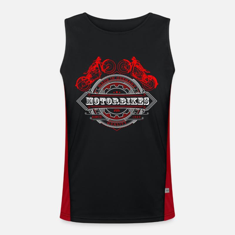 old motorcycles Men's Functional Contrast Tank Top 