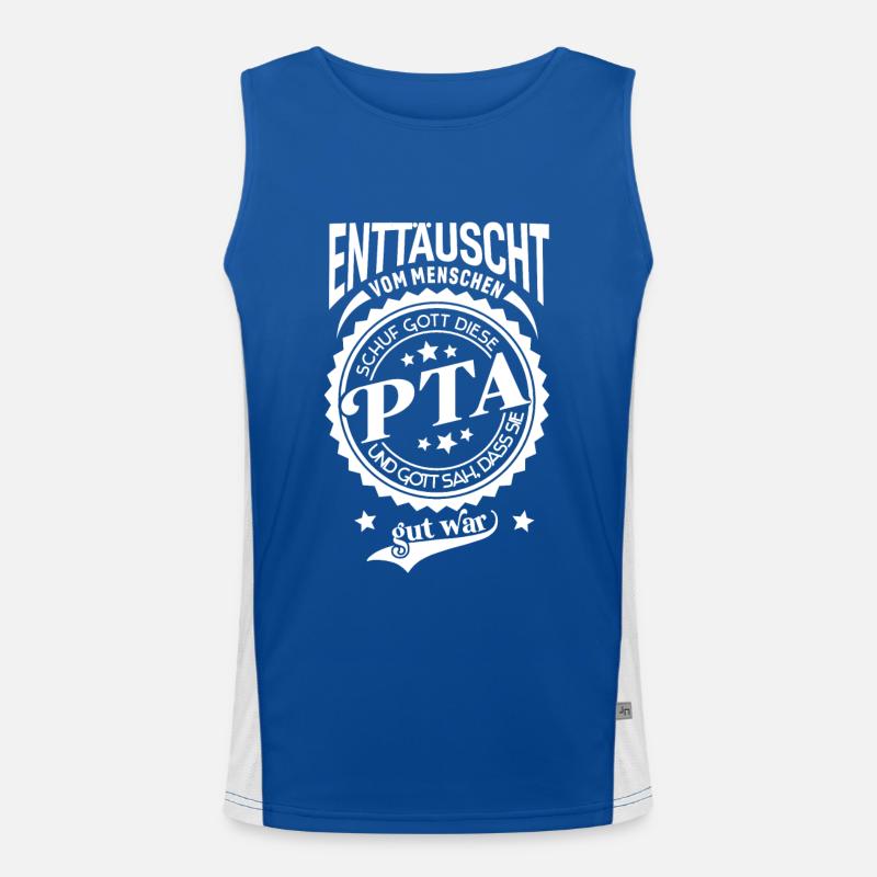 Lustiger Spruch für Beruf PTA Funktionelles Kontrast-Tank Top für Männer 