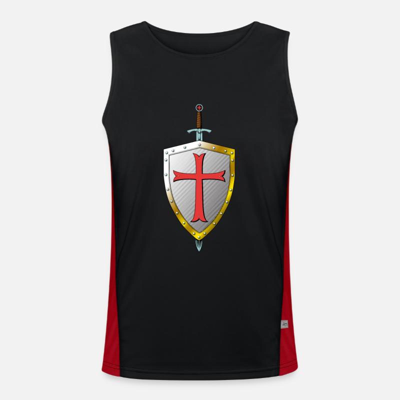Templer Bouclier et Épée - Templiers Débardeur respirant contrasté Homme 