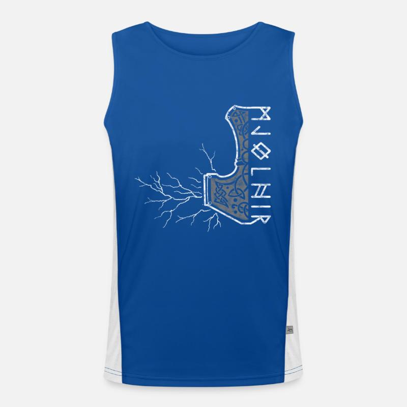 Der Hammer von Thor mit Blitzen - Mjölnir Funktionelles Kontrast-Tank Top für Männer 