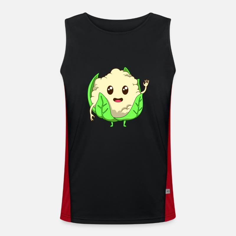 Comic Cauliflower - Men's Functional Contrast Tank Top  - black/red