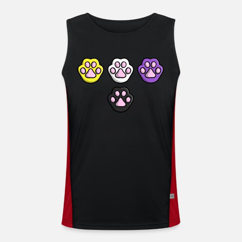Cute Cat Paw Nonbinary Flag Flag LGBTQ Men's Functional Contrast Tank Top 