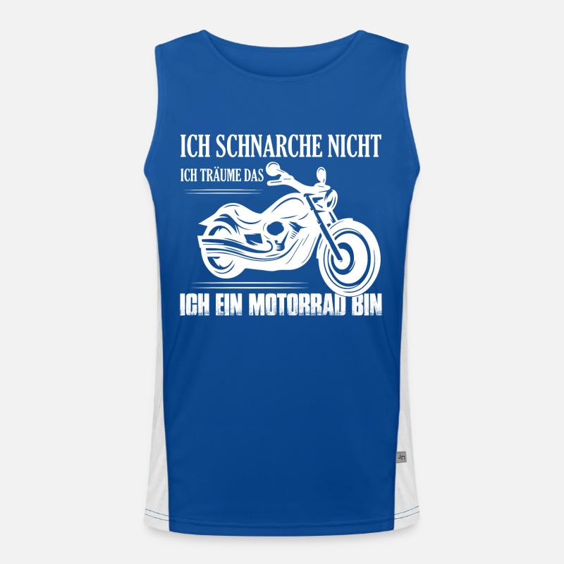Ich schnarche nicht Ich träume ich bin ein Motorra Funktionelles Kontrast-Tank Top für Männer 