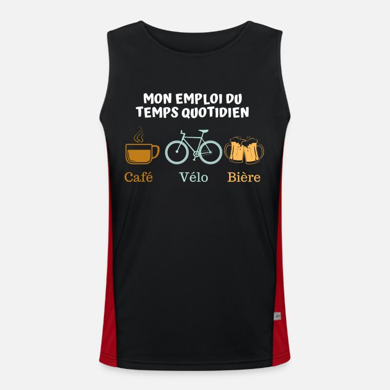 Café vélo bière 5 Débardeur respirant contrasté Homme 