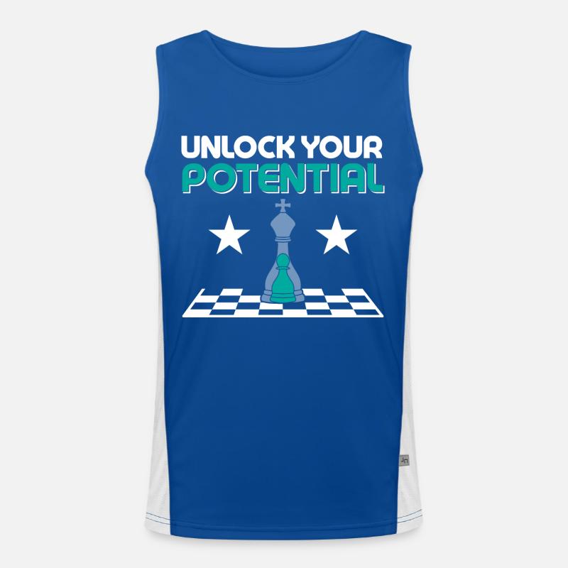 Unlock Your Potential Chess Player Chess Board Funktionelles Kontrast-Tank Top für Männer 