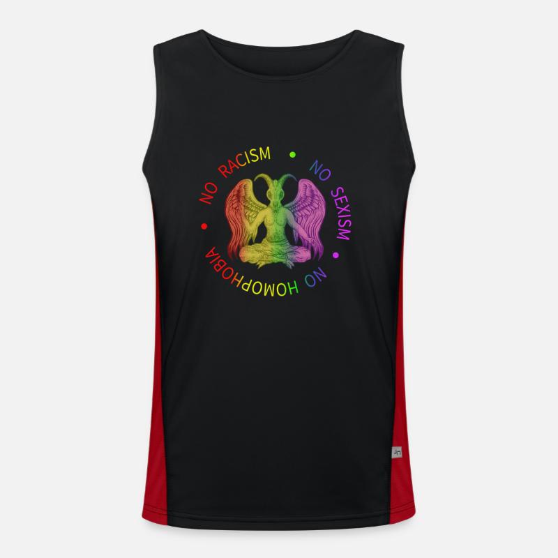 Baphomet Pentagram Symbol Satanas - Pas de racisme Débardeur respirant contrasté Homme 