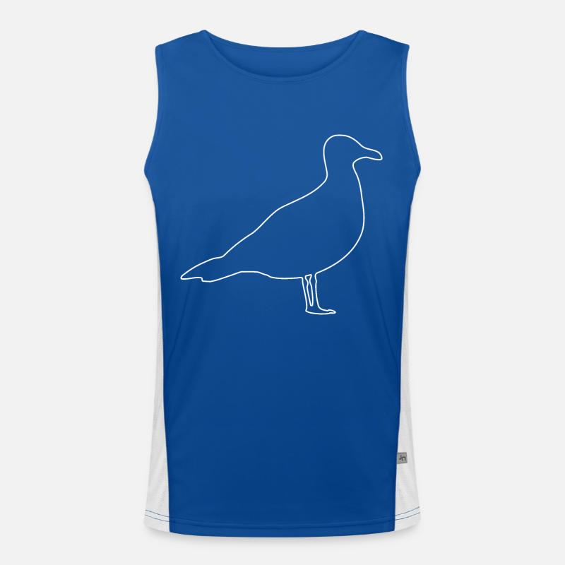 Mouette, Oiseaux, Colombe, Débardeur respirant contrasté Homme 