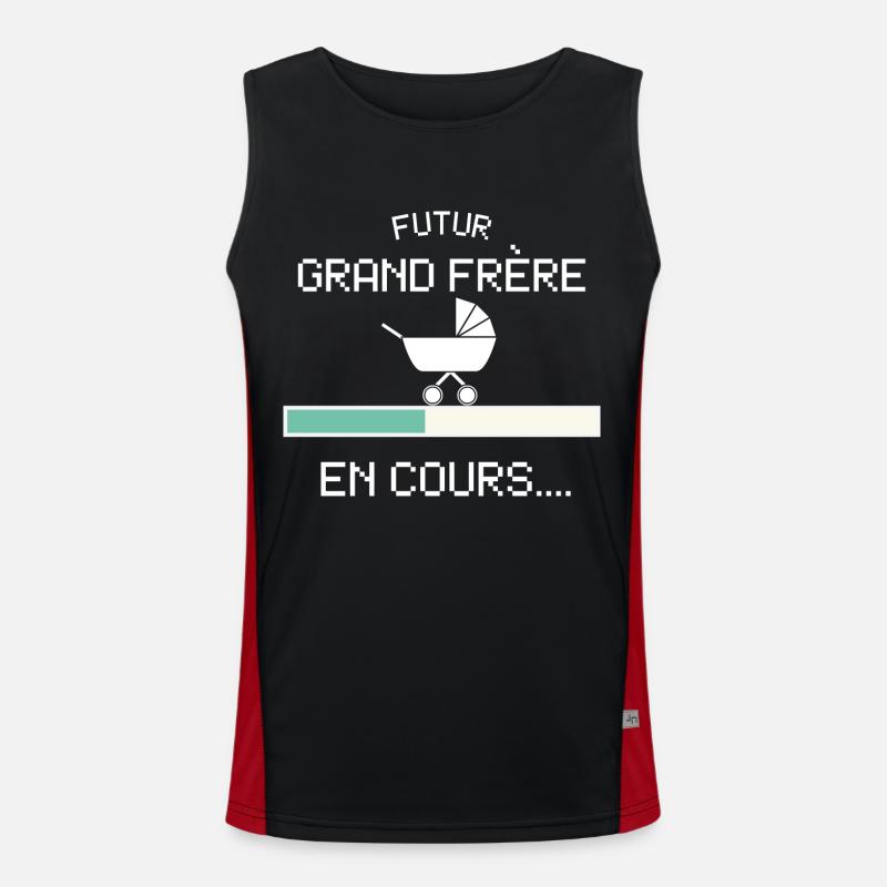 Futur Grand Frère Bientôt Frère Naissance Bèbè Men's Functional Contrast Tank Top 