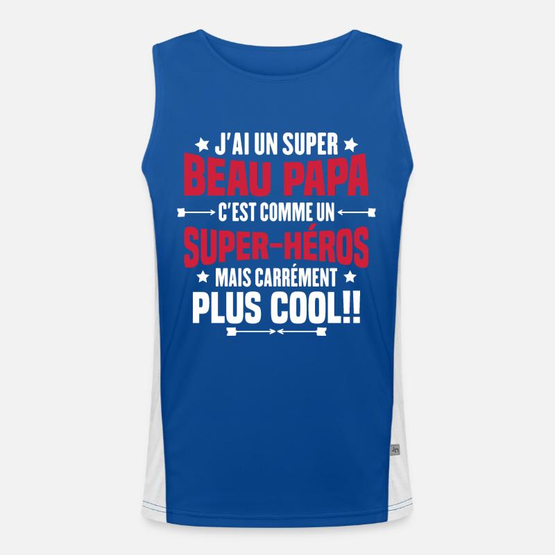 Super beau-papa c'est comme un super héros Débardeur respirant contrasté Homme 