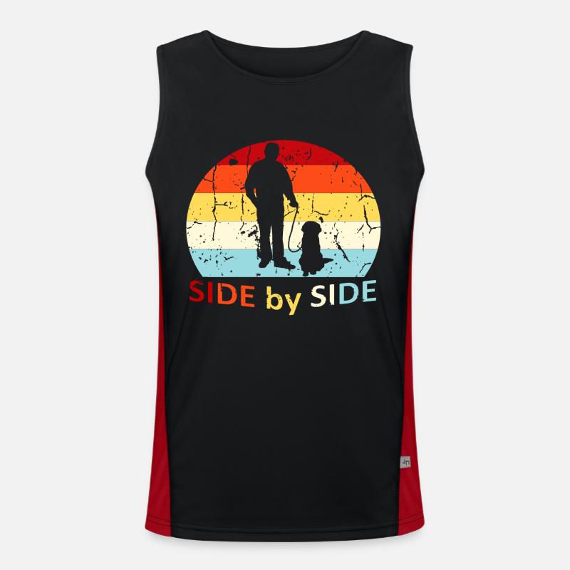 Side by Side - Men's Functional Contrast Tank Top  - black/red