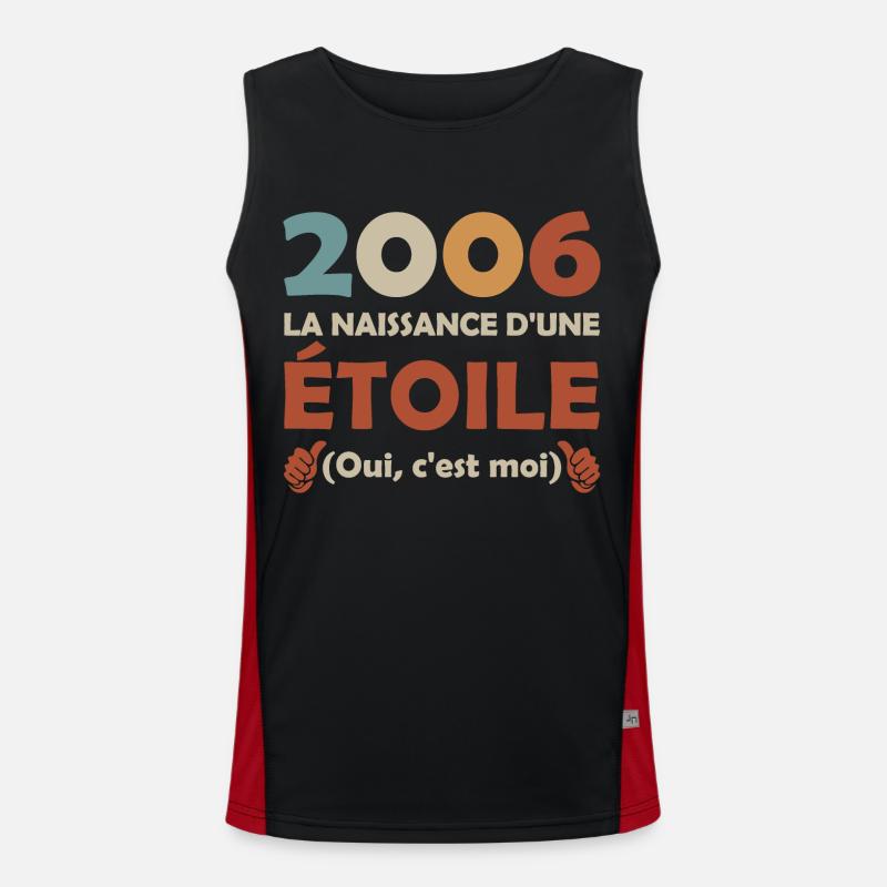 date de naissance 2006 / anniversaire année 2006 Débardeur respirant contrasté Homme 