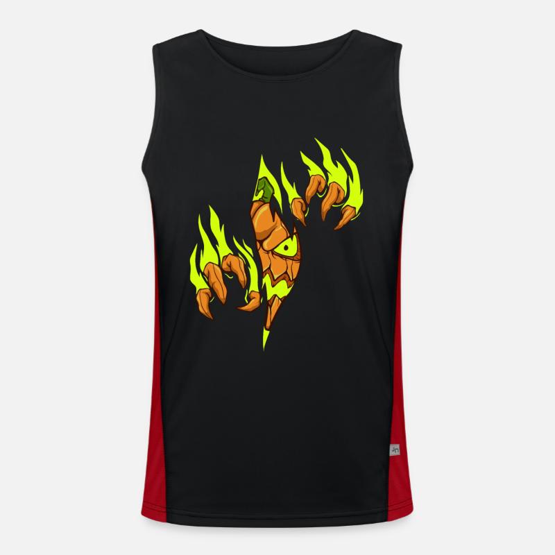 Jack O'Lantern - Evil Halloween Pumpkin Men's Functional Contrast Tank Top 