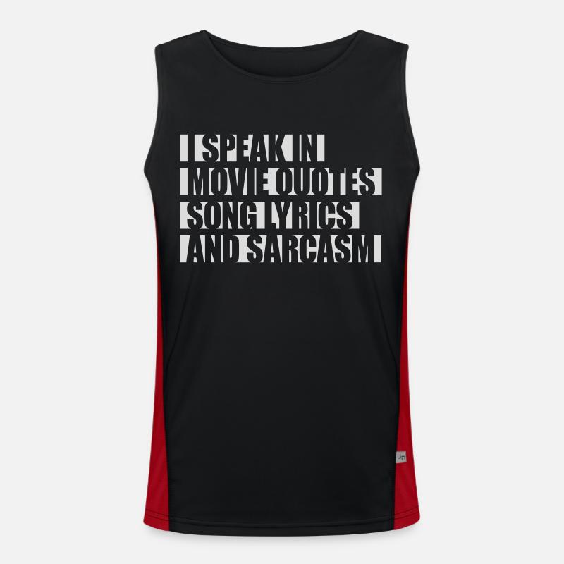 speak lyrics and sarcasm - Men's Functional Contrast Tank Top  - black/red