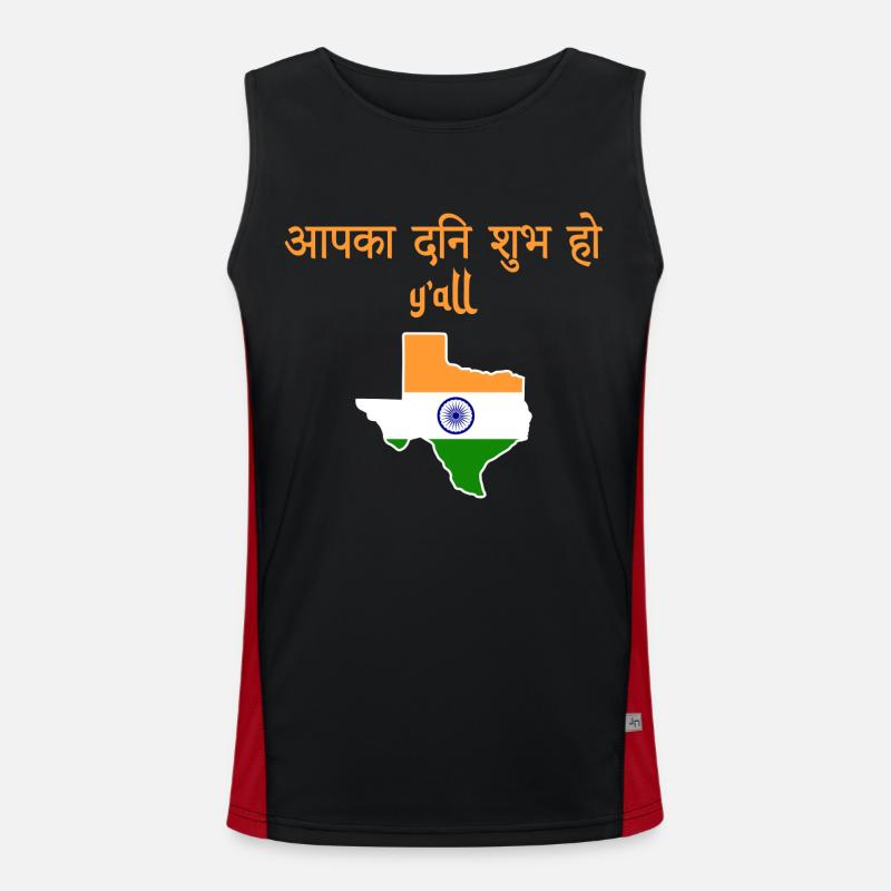 Indisch-texanisches Design für Texas Einwanderer Funktionelles Kontrast-Tank Top für Männer 