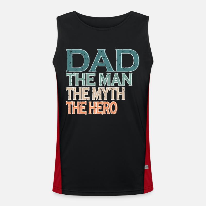 Dad | Der Mann | Der Mythos | Der Held Funktionelles Kontrast-Tank Top für Männer