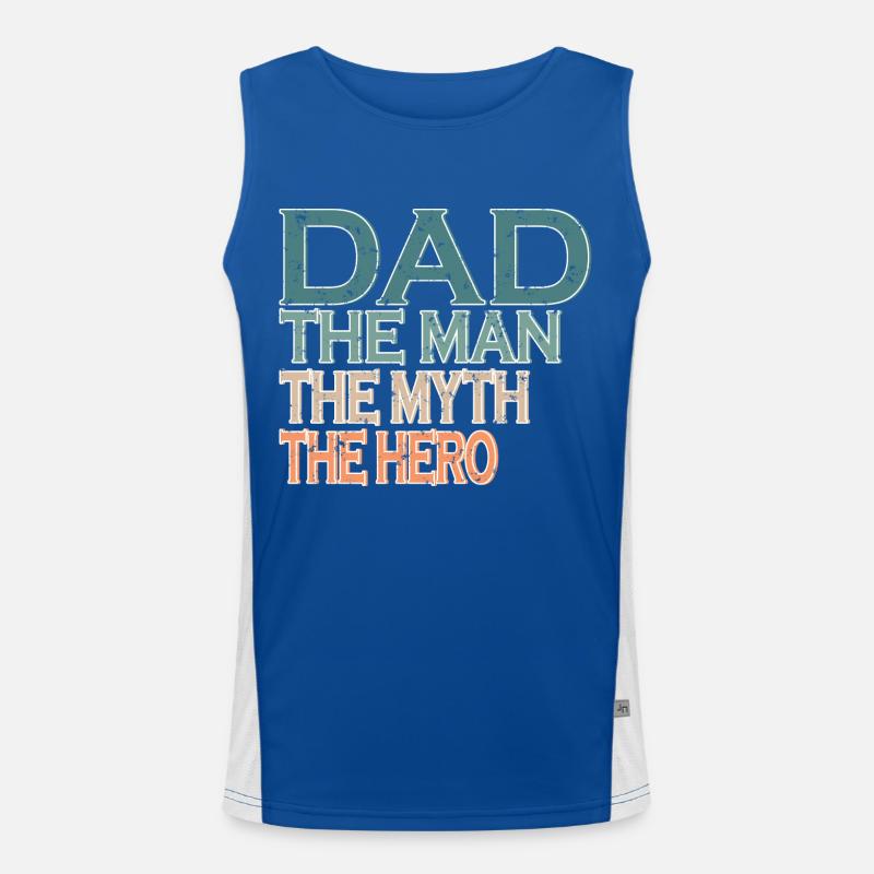 Dad | Der Mann | Der Mythos | Der Held Funktionelles Kontrast-Tank Top für Männer 