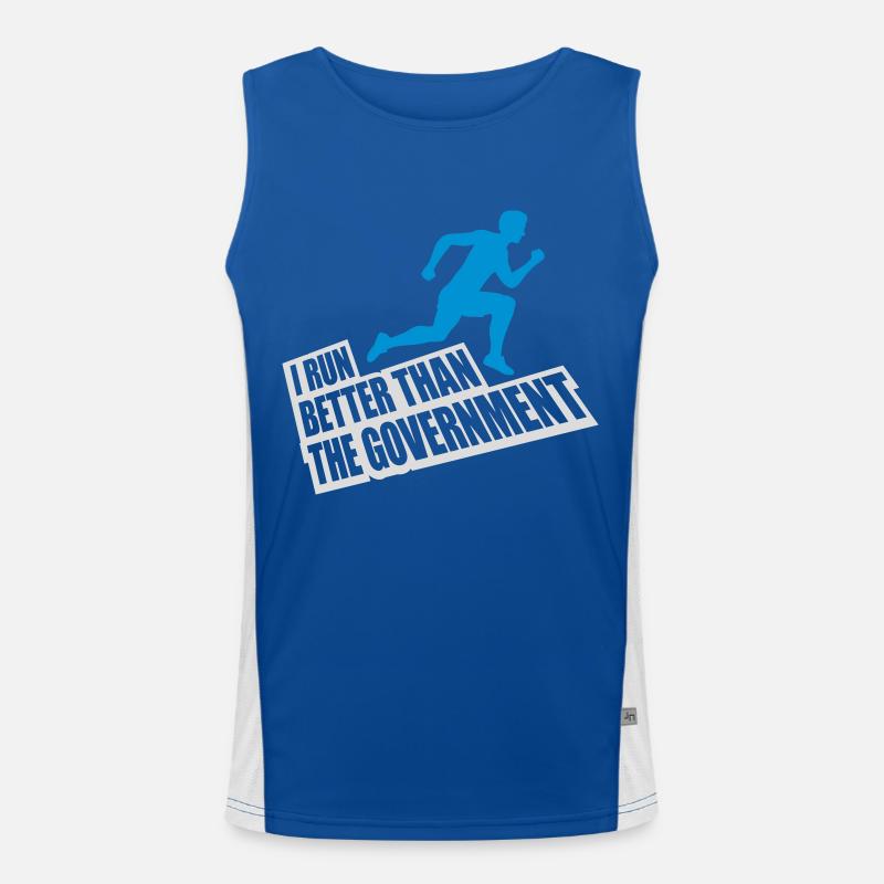 run better than government Men's Functional Contrast Tank Top 