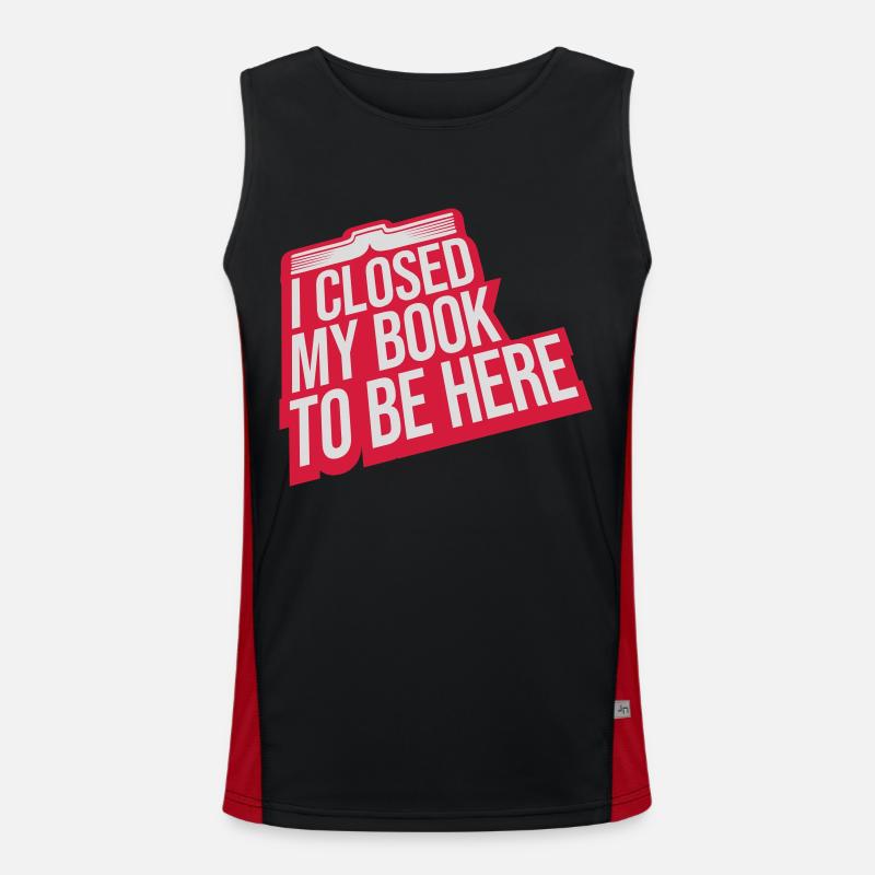 I closed my book - Men's Functional Contrast Tank Top - black/red