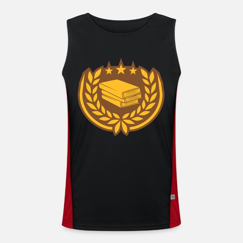 Books Stack Stars Laurel Wreath - Men's Functional Contrast Tank Top - black/red