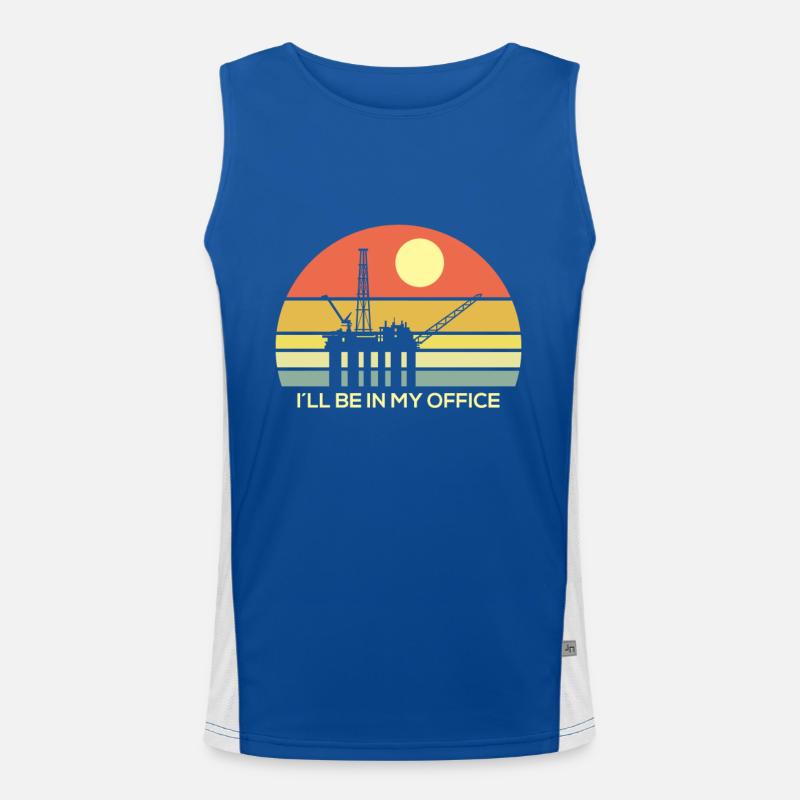 I´ll be in my office Funktionelles Kontrast-Tank Top für Männer 