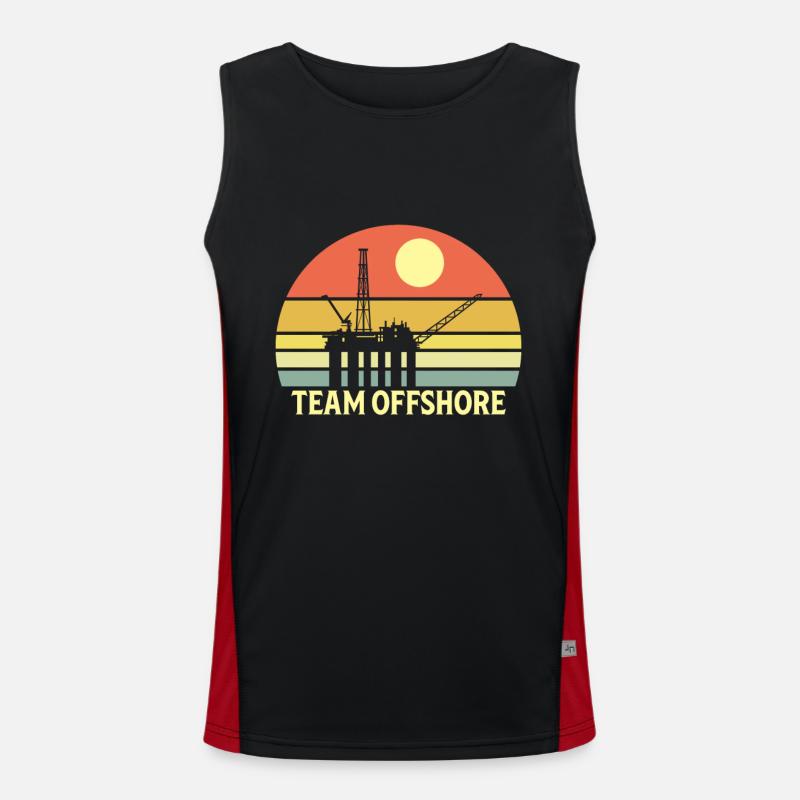 Team Off Shore - Men's Functional Contrast Tank Top - black/red