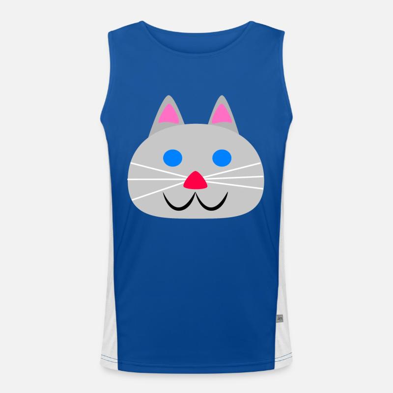 Süßes Katzengesicht Funktionelles Kontrast-Tank Top für Männer 
