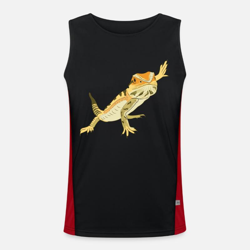 Bartagame Eidechse Reptil Herpetologe Funktionelles Kontrast-Tank Top für Männer 