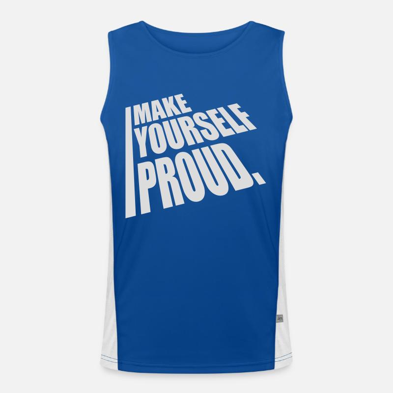 make yourself proud Zitat Funktionelles Kontrast-Tank Top für Männer 