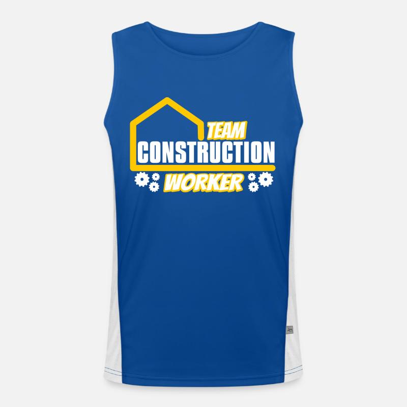 Construction Worker Team House Construction Client Helper Men's Functional Contrast Tank Top 