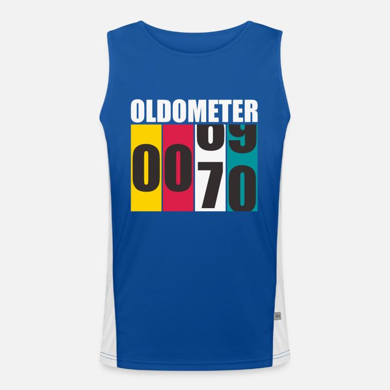 Birthday Oldometer 70 Years Men's Functional Contrast Tank Top 