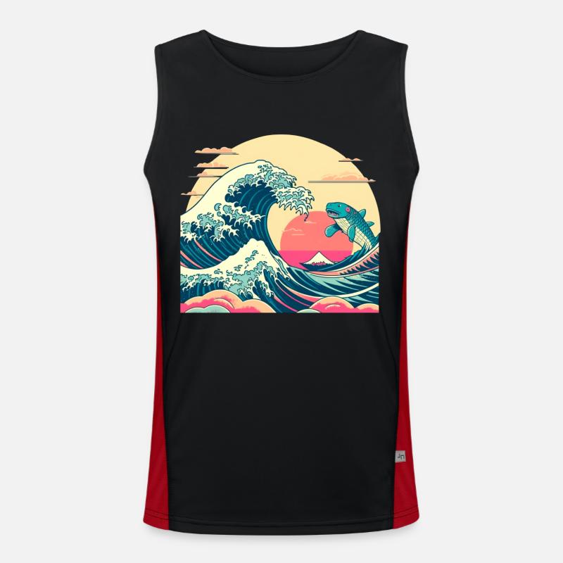 Wave shark Men's Functional Contrast Tank Top 