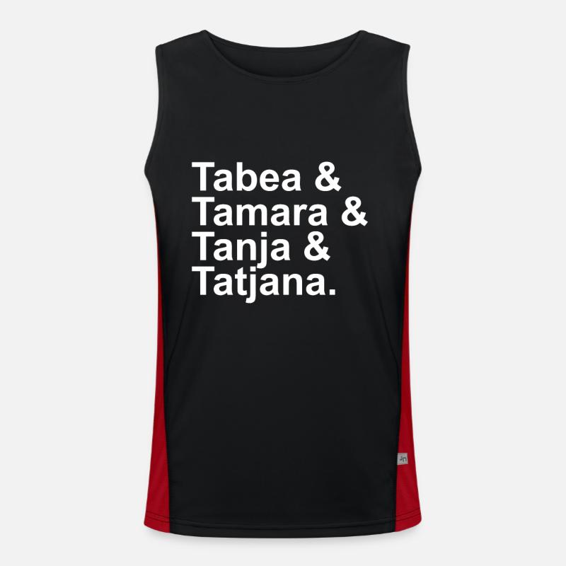 Tabea & Tamara & Tanja & Tatjana. - Men's Functional Contrast Tank Top - black/red